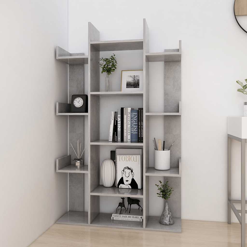 Bookshelf Concrete Grey 86 x 25.5 x 140 cm Engineered Wood