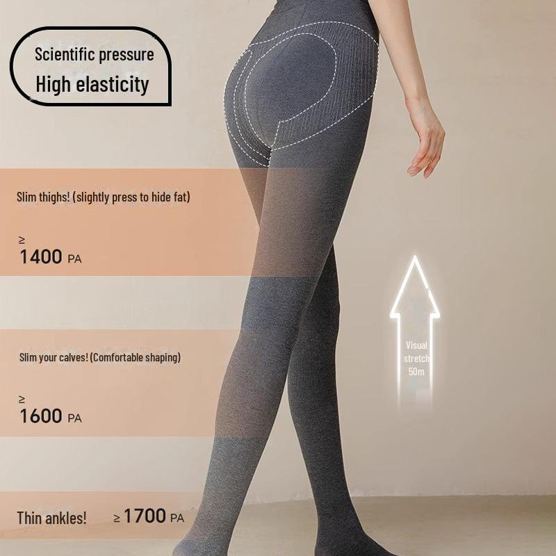 Women's Black Leggings: Autumn/Winter Plush Fleece, Bare Leg Effect, Slim Fit, Spring Lightweight Option