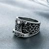 Adjustable Viking-Inspired Mens Ring Punk Rock Retro Geometric Silver-Plated Band Unisex Wear