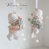 2PCS Couple Bear Cute Resin Christmas Bear Resin Decorative Pendants  Party Supplies