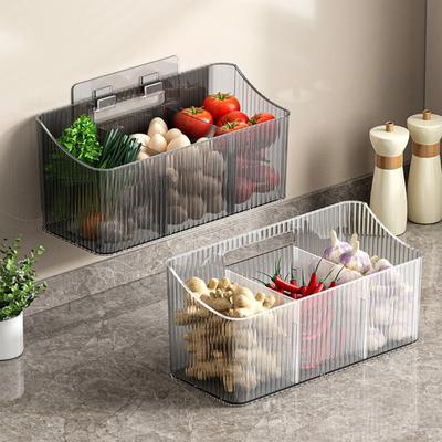 Boîte de Rangement Transparente pour Gingembre Sans Perçage Panier Suspendu Amovible Panier de Rangement de Cuisine Grande Capacité