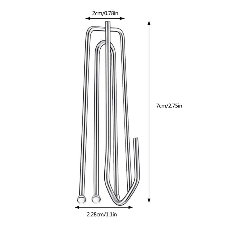 Set Of 20 4 Prongs Folding Hook Stainless Steel Curtain Hook for Heavy Drape and Rail
