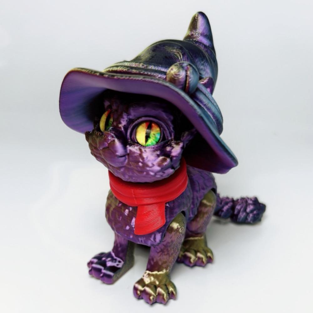 Big Eyes 3D Printed Cat Model Plastic Material Creative Sculpture Articulated Cats Doll 3D Printing Technology Realistic Design