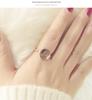Korean Style Rose Gold LOVE Ring - Trendy Round Plate Design for Girls