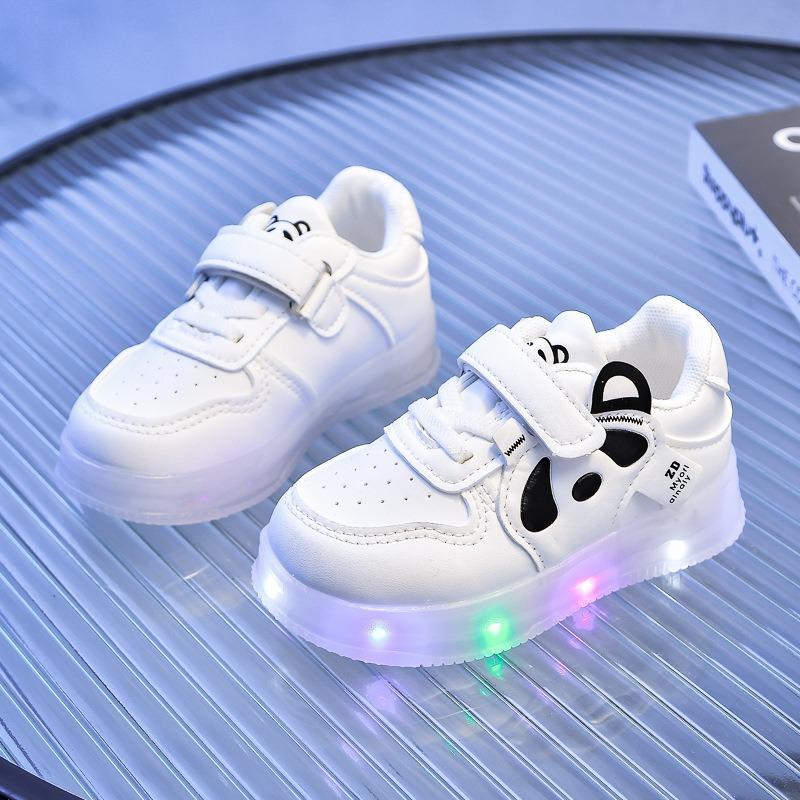 Cartoon Light-Up Baby Shoes | Soft-Sole LED Sneakers for Toddlers, Anti-Slip Board Shoes for Boys & Girls Everyday Sneakers