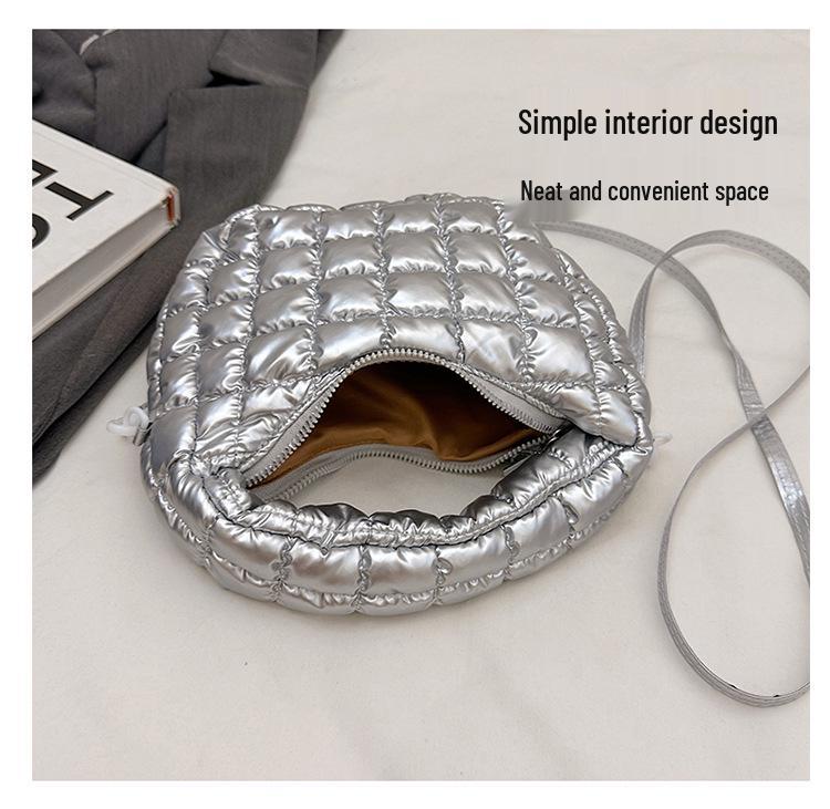 Women's Lightweight Cloud Bubble Crossbody Bag - Luxury Grid, Exquisite Dumpling Design