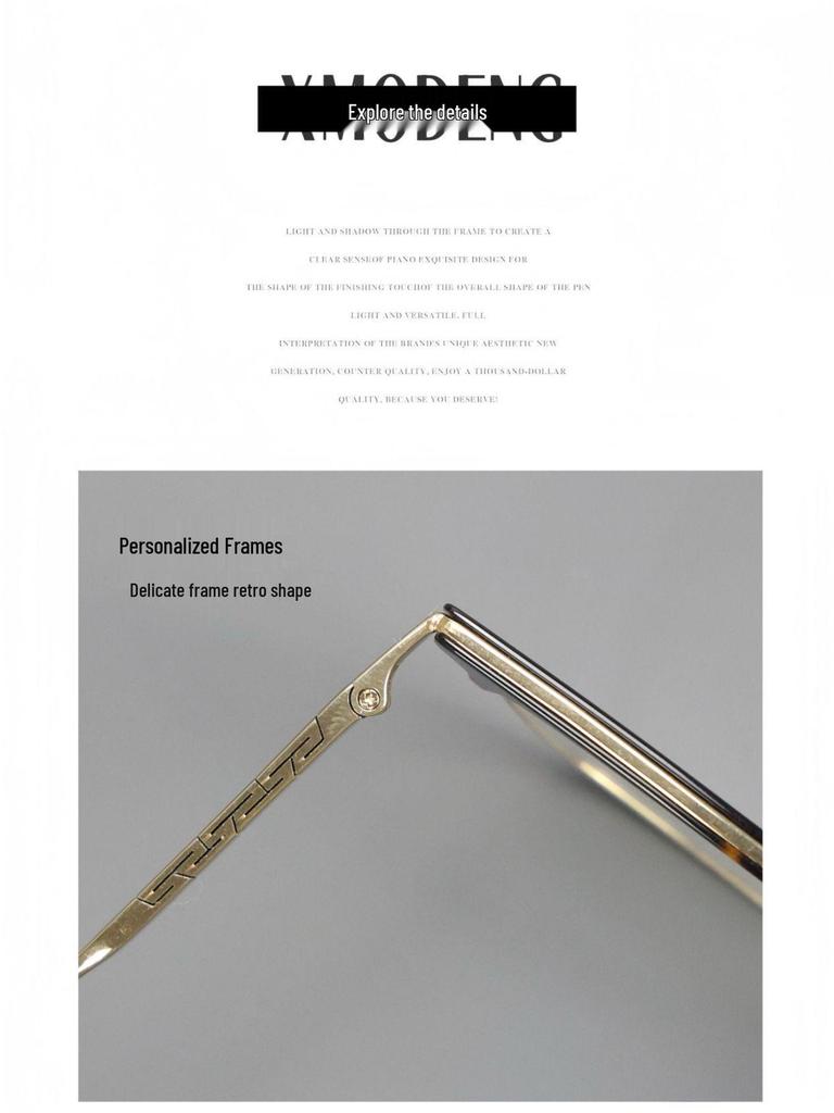 Ultra-Light Frameless Pure Titanium Eyebrow Glasses - Large Frame, Durable & Comfortable