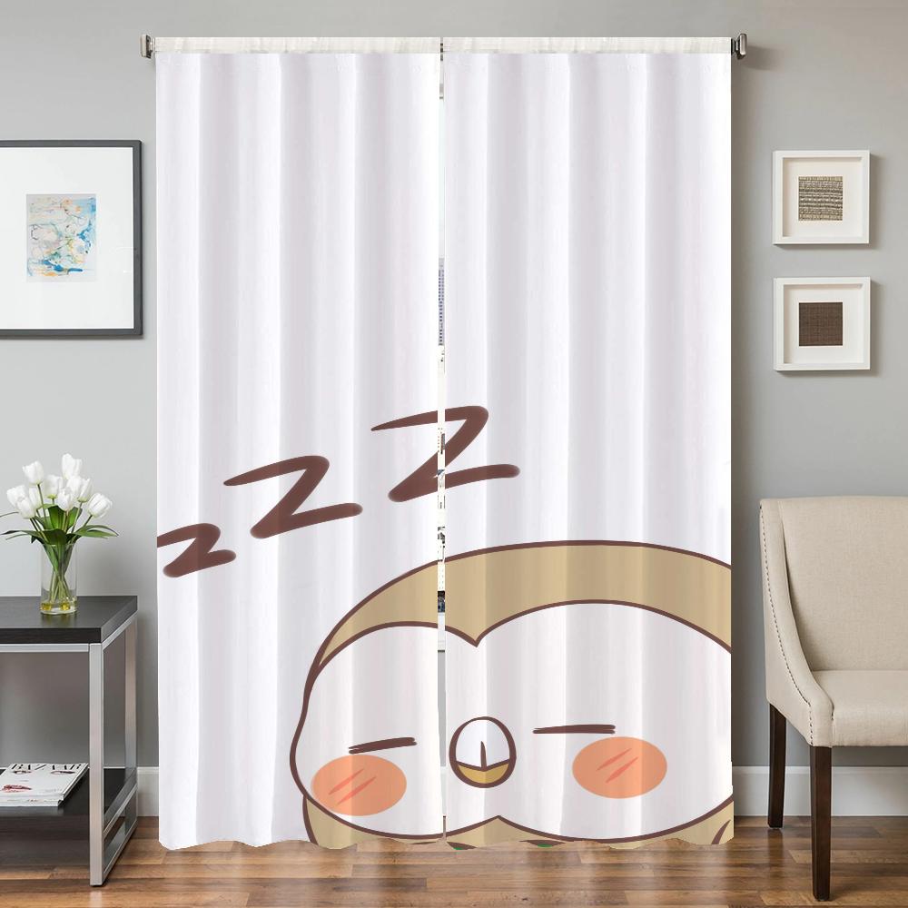 Home Interior Kitchen Curtains for Living Room 2 Pieces Blackout Curtains Door Curtain Pokemon Bedroom Decoration Partition