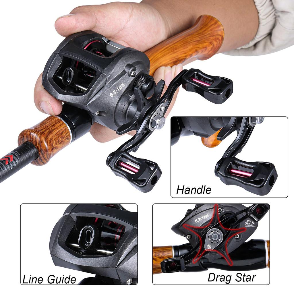 SOUGAYILANG Σετ Ψαρέματος Καλάμι Spinning Καλάμι Casting με Μηχανισμό Spinning Μηχανισμό Bait Casting Πλήρη Κιτ Τσάντα Μεταφοράς Πετονιά Δόλωμα