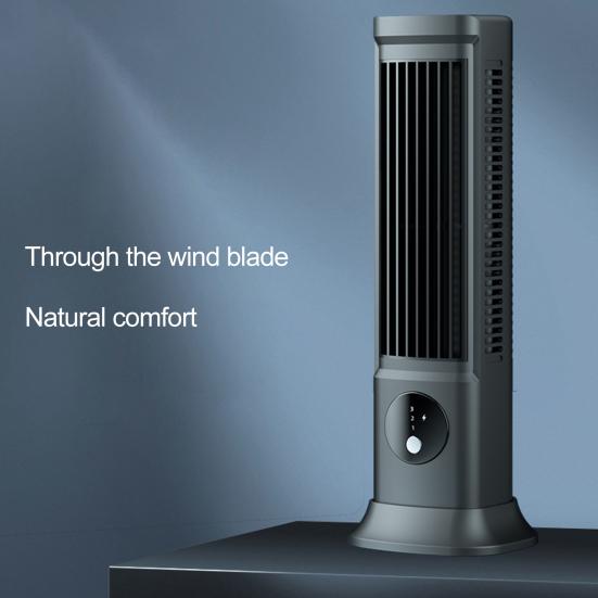 Cooling Air Conditioning Fan 3 Speeds Adjustable Bladeless Cooling Fan Energy Saving Quiet Desktop Fan for Bedroom Office