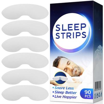 90 Anti-Opening Mouth Pain-Free Removal Tape Mouth Seal Anti-Snoring Strips Sleep Brace Breathing Patch Adult Snoring Stickers