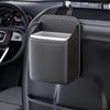 Car Trash Bin Leather Auto Seat Back Hanging Storage Box Bag Holder Rear Chair Trash Can Organizer Driver Side Pockets Garbage