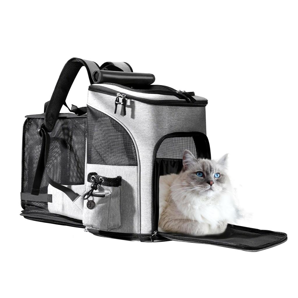 Utvidbar kjæledyrbæreveske for små og mellomstore hunder og med låsbar pustende netting og sammenleggbar kjæledyr perfekt for sykehus og katastrofeforebygging