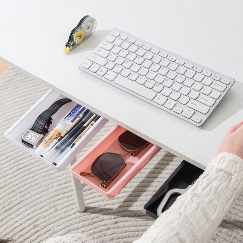 Samolepicí zásuvka pod stůl Skrytý úložný box Úspora místa Víceúčelový organizér na psací potřeby pro psací potřeby/kancelářské potřeby