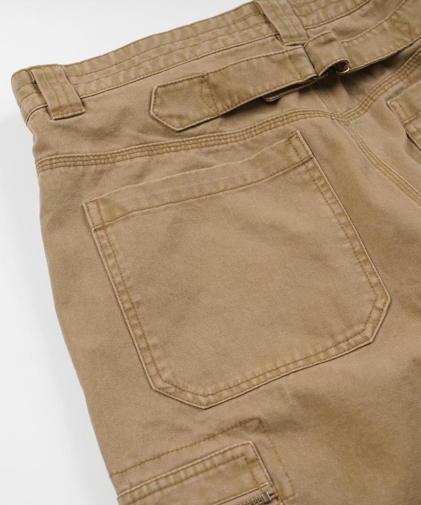 FRIZMWORKS Washed Cotton Zip Cargo Pants _ Beige