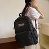 Student Einfarbig Schultasche Damen College-Stil Rucksack Buchstaben Große Kapazität Rucksack