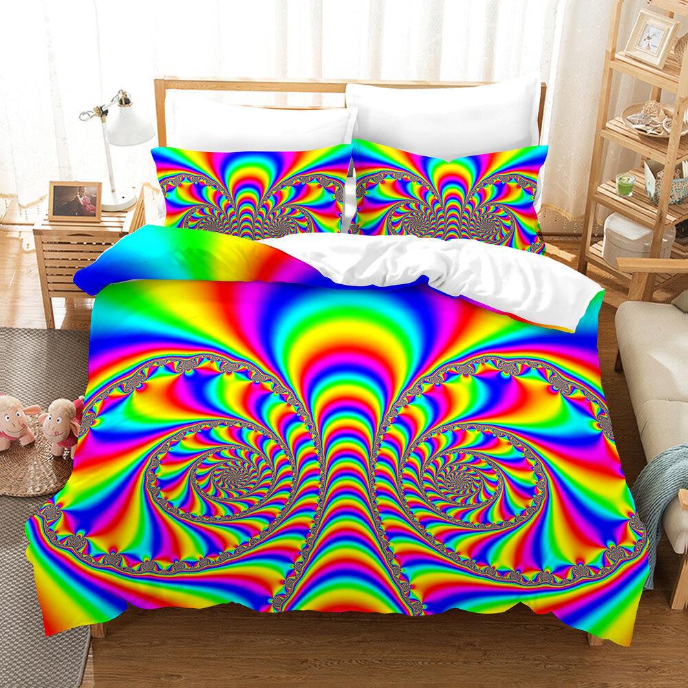 3D Digital Printing Quilt Set Three-Piece Cartoon Animation Game