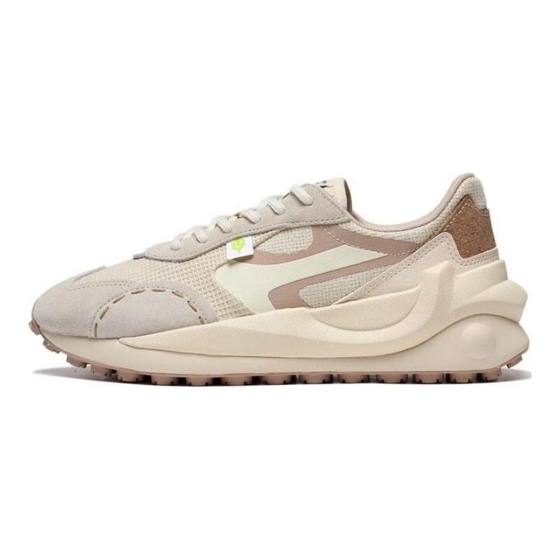 Li Ning Square And Round Textile, Synthetic Leather Vintage Slip Resistant Abrasion Resistant Low top AGCT016-7