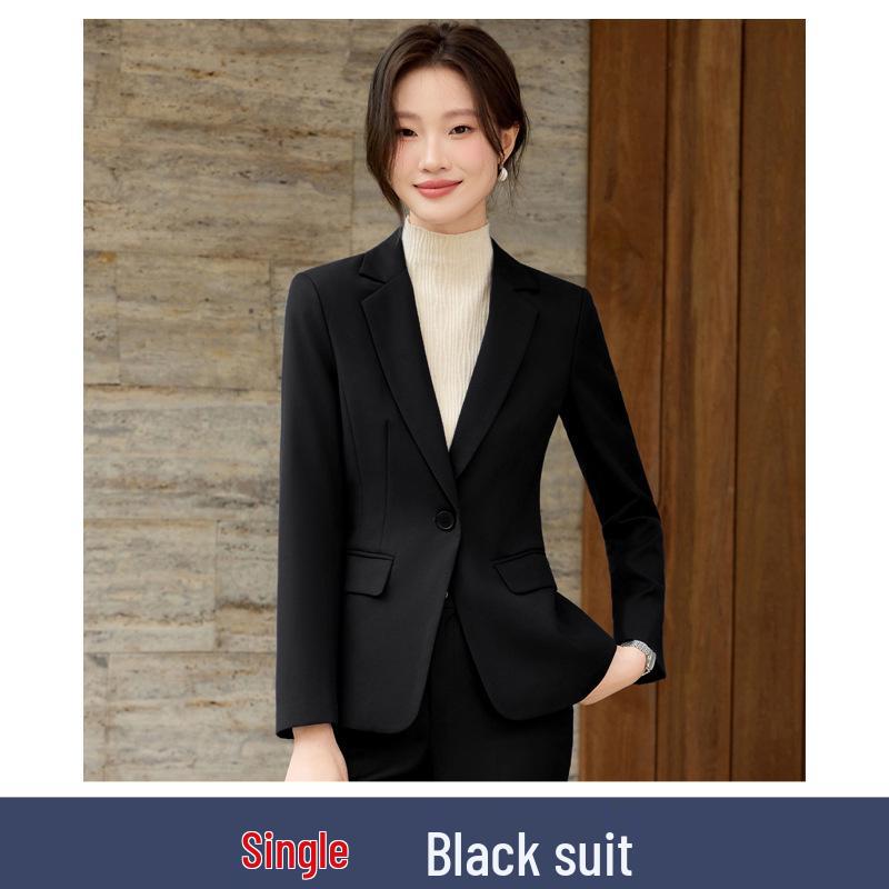 Women's 2025 Gray Wool High-End Professional Suit Set for Hotel Front Desk and Jewelry Store Workwear