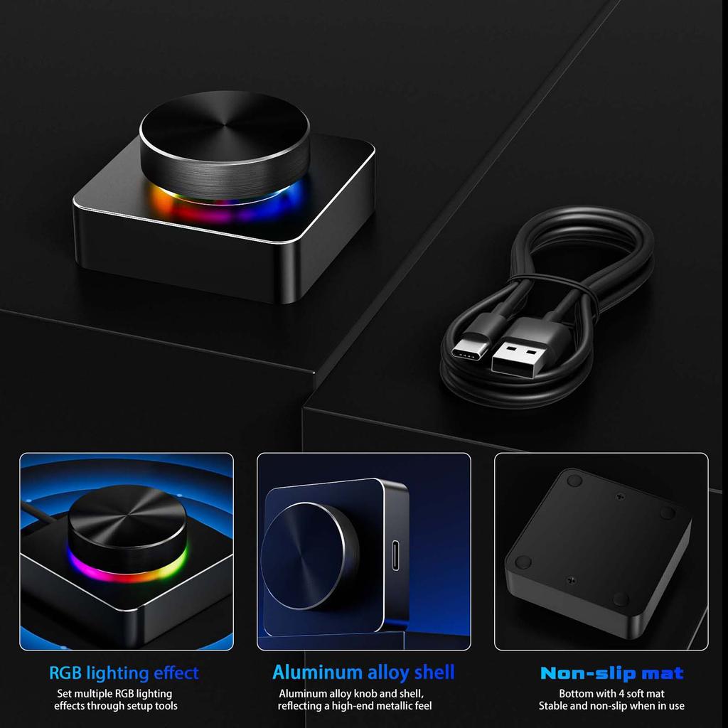 USB Volume Control Multimedia Controller Knob Adjuster Rotary Control Knob Computer Speaker Control For Win7/8/10/XP/Mac