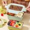 Picnic Portable Large Capacity Bento Lunch Box 1/2 Grids Leak-proof 304 Stainless Steel Food Container Microwave Safe