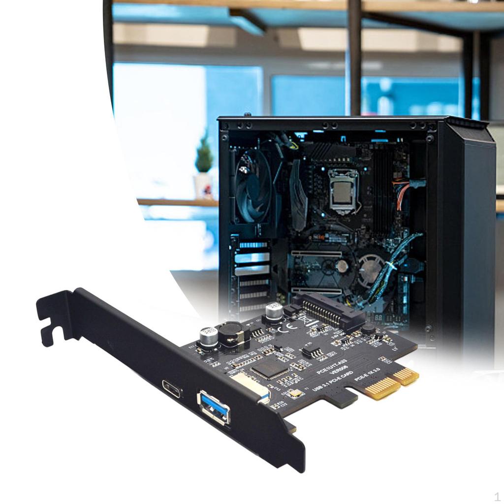 1x USB A + C 10Gbps Ports PCIe 3.1 Gen2 Expansion Card Accessories High Speed