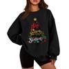 Women's Casual Long Sleeve Crewneck Christmas Graphic Sweatshirt Loose Fit Holiday Pullover