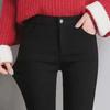 Spring & Autumn 2023 Women's High Waist Skinny Black Leggings: Slim, Elastic Jeans Style.