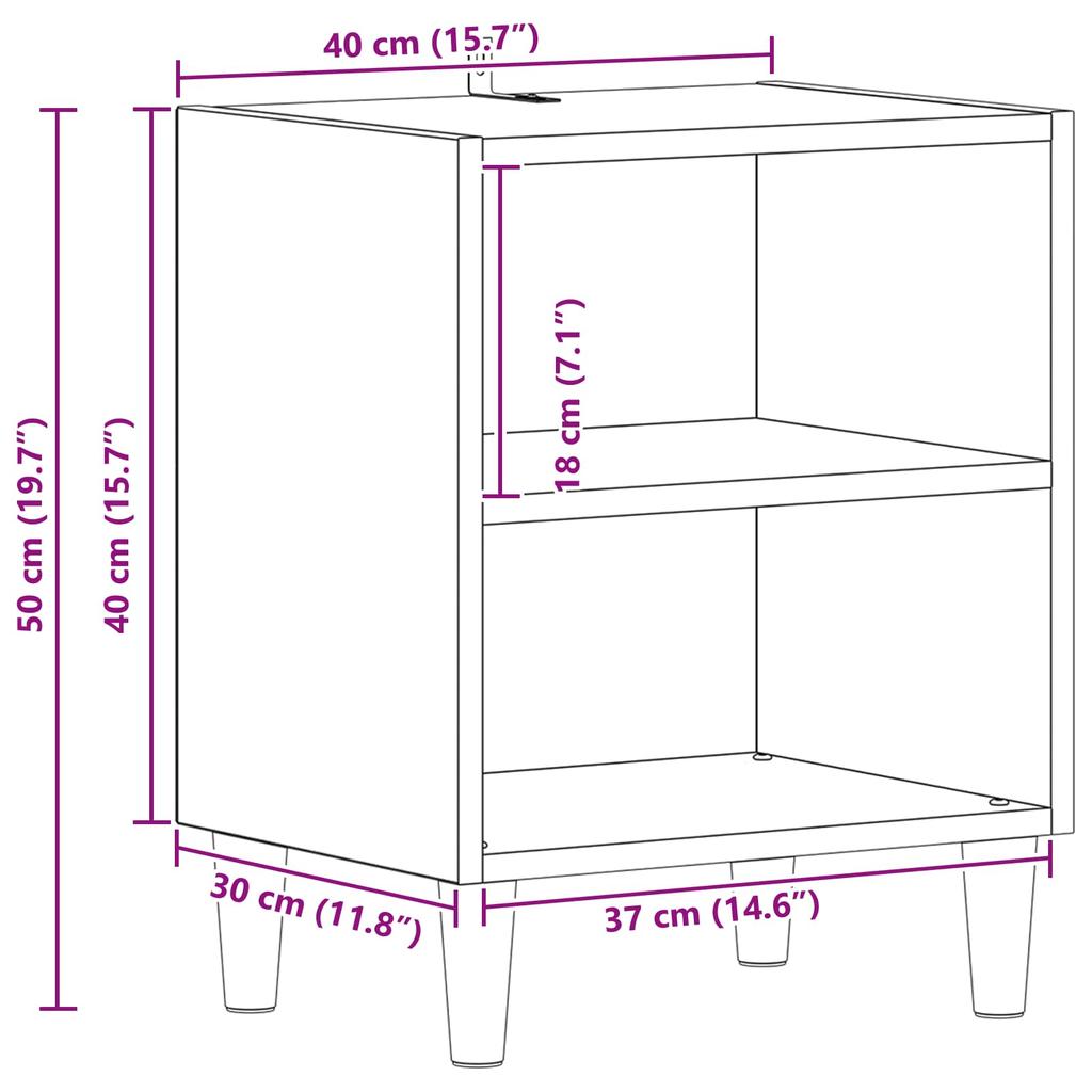 Bedside Cabinet 2 pcs Black Oak Effect 40 x 30 x 50 cm