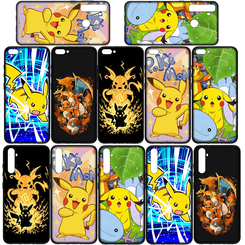 Cover for iPhone 17 16 15 Xiaomi Poco Redmi Note 14 13 12 11 Pro 16e Samsung Galaxy S25 S24 S23 OPPO Huawei Charmander Pokemon Pikachu Cute Phone Case