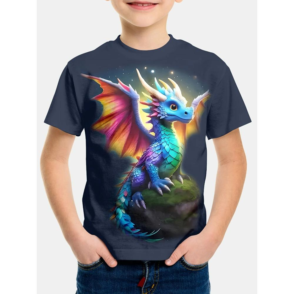 Fashion Dinosaur 3D Printed Kids Clothes Boys T Shirt Cartoon Top Shirts Round Neck Children Tops Short Sleeve Children T-Shirt