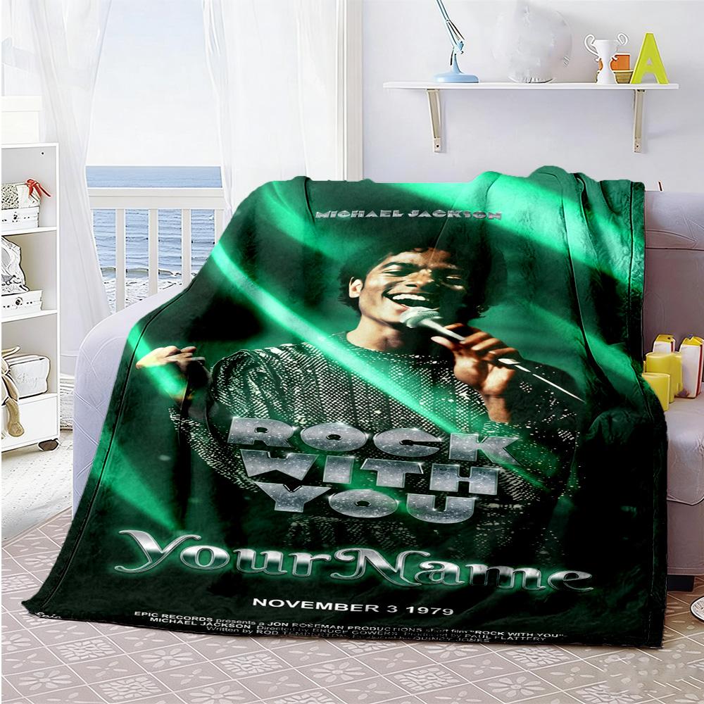 Michael Jackson 199 Customize Your Name Blanket Gift Personalized Blanket Soft & Cozy Great for Office Chair Livingroom Couch Nap for All Occasions