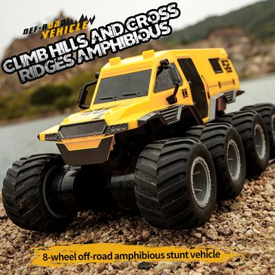 Novo 2.4G Anfíbio Oito rodas Off-road RC Carro Brinquedo Infantil Sem Fio Alça Carro de Acrobacias Caminhão de Corrida de Alta Velocidade À Prova D'Água Brinquedo de Pista Presente Crianças