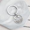 Star Moon Wave Stainless Steel Keychain Romantic Couple Design Fashion Pendant Practical Valentine's Day Gift