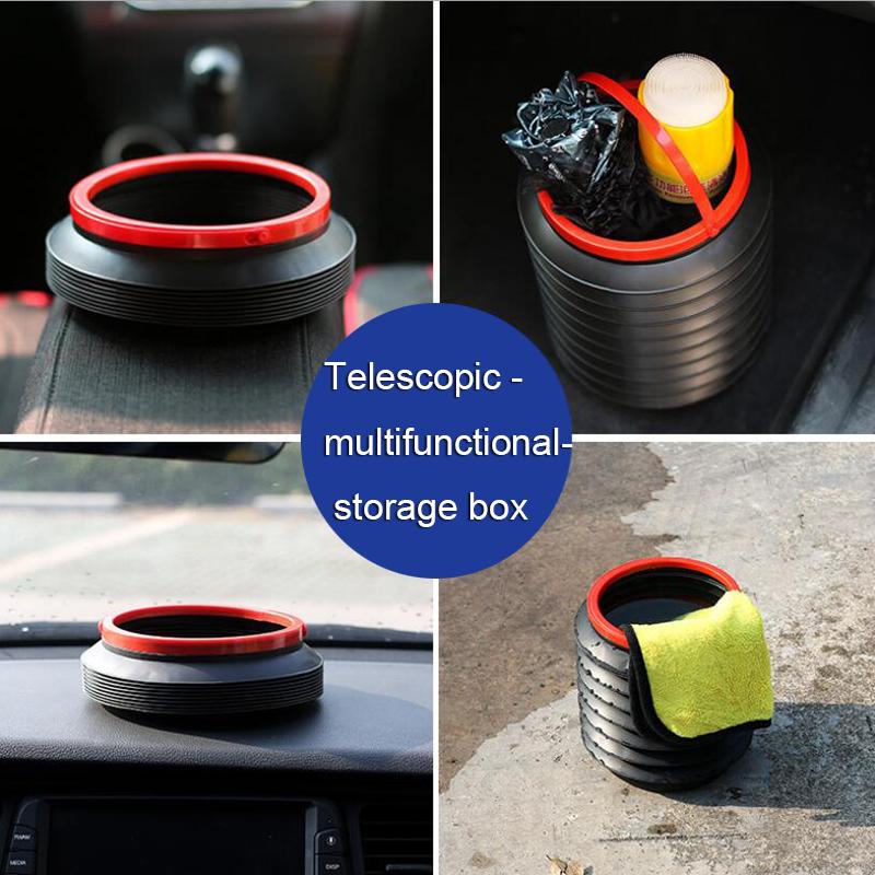 Car Trash Can Folding Trash Can Folding Bucket On Board Storage Box 4L Large Capacity Folding Bucket Automobile Decoration