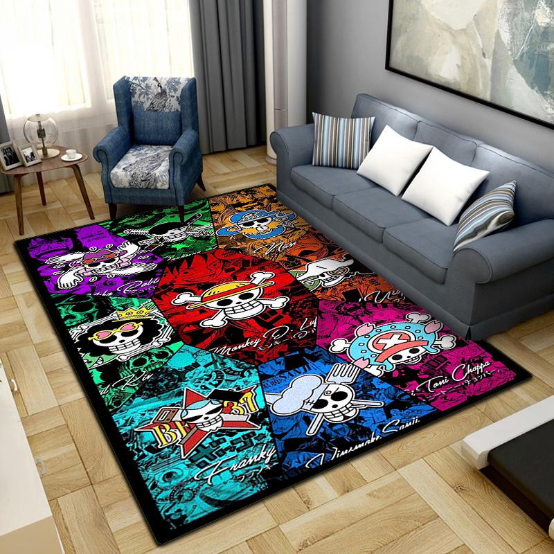 One Piece Anime Washable Non-Slip Rug Carpet Larget Floor Mat Bedroom Home Decor LXR151