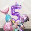 Mermaid-Themed Balloon Column Set for Children's Birthday Party Decoration