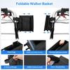 Mobility Walker Tote Bag with Large Storage Folding Design Cup Holder Organizer for Elderly Assistance