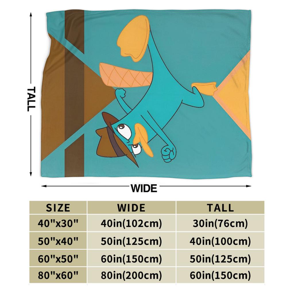 Perry the Platypus Blanket Quality Warm Soft Throw Blanket Autumn Boy Girl Couch Bed Funny Bedspread