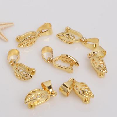18K Gold Plated Hohlblatt-Verschluss Halsketten-Zubehör für Jade-Sicherheitsanhänger
