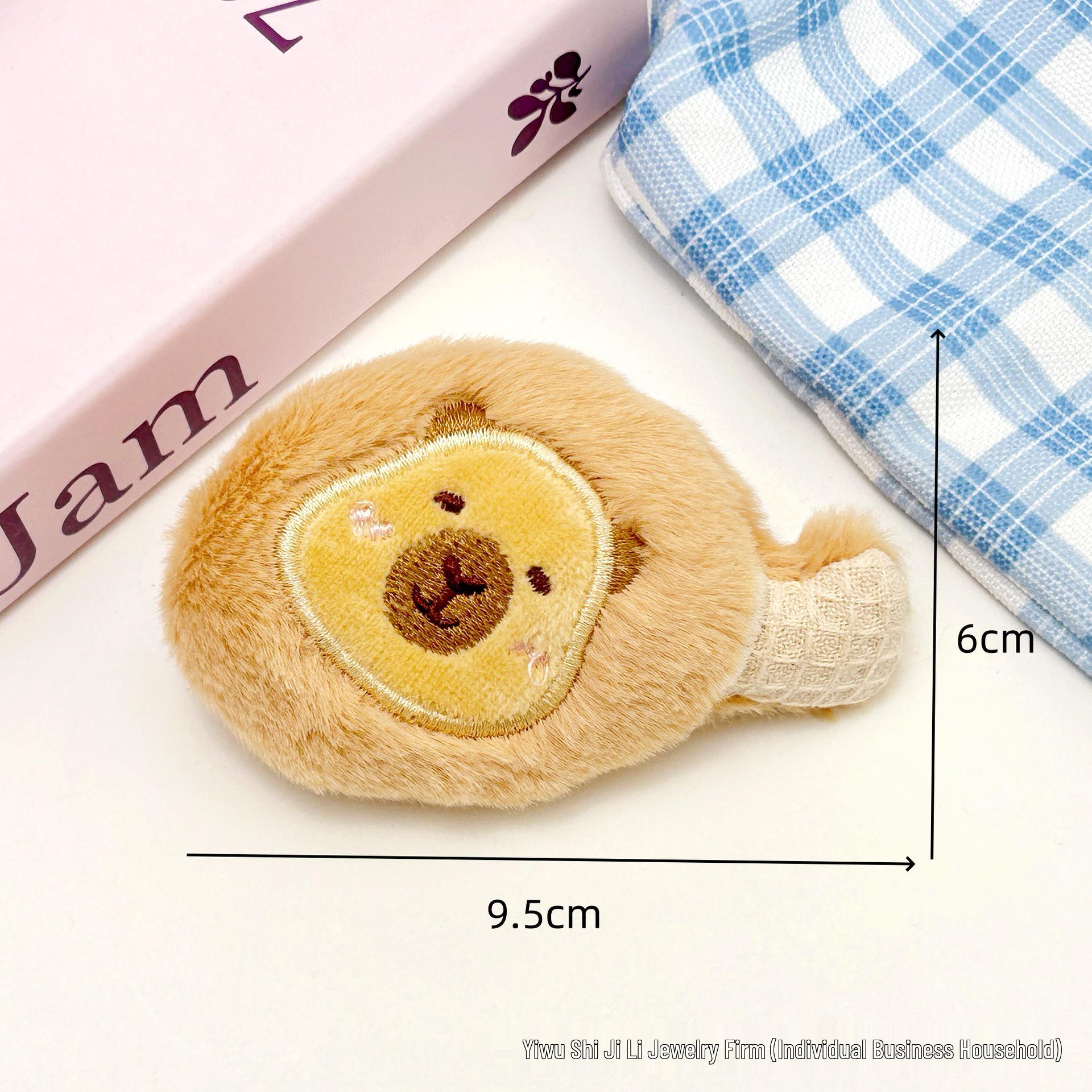 Cartoon Piggy Food Squeaky Pendant: Cute Chicken Leg Capybara Doll Brooch, Shoe & Hat Accessories.