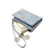 Billetera Corta Estampada Simple Monedero Casual con Pulsera Bolso de Mano Combinable Moderno Unisex para Uso Diario