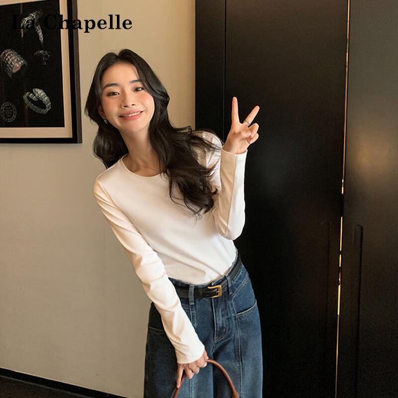 La Chapelle Women's Slim Fit Crew Neck Long Sleeve T-Shirt