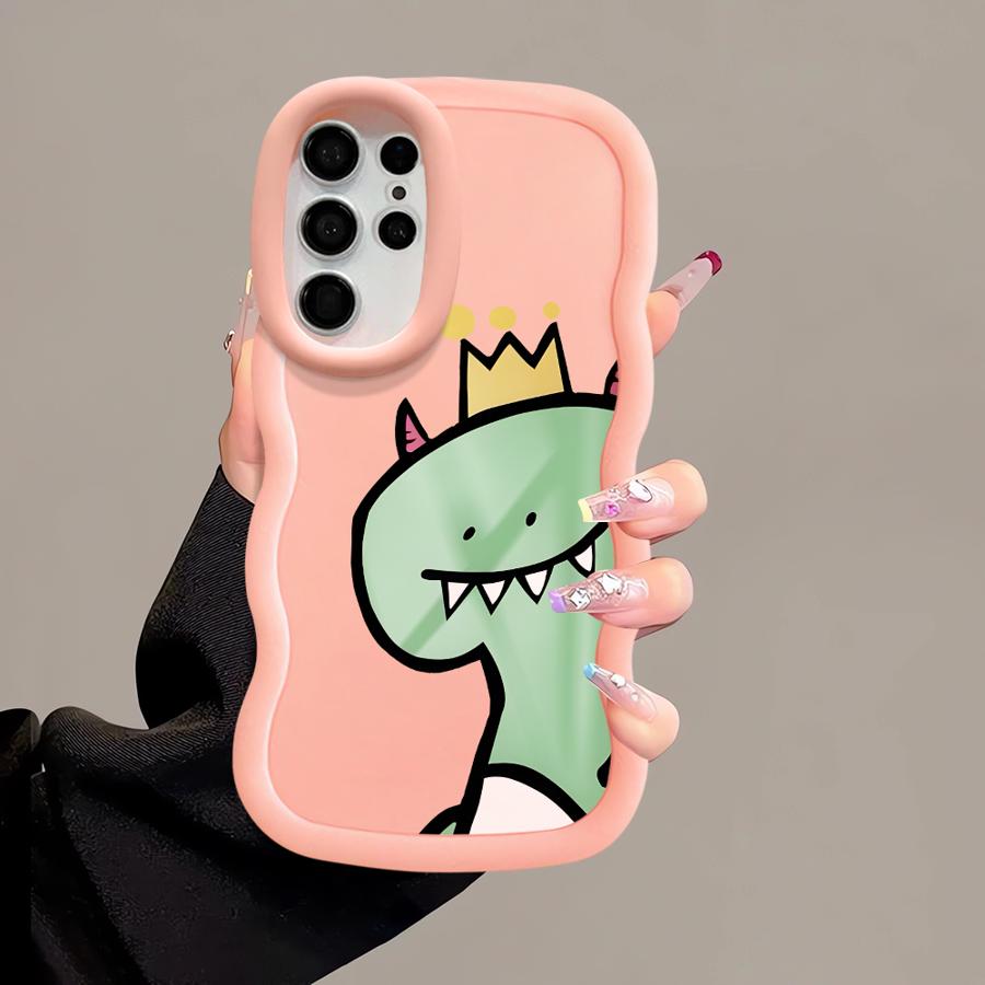 Soft Phone Cover Case for Samsung Galaxy S22 Ultra S23 Plus S24 A26 A25 S25 S20 FE S21 A55 A34 A36 A24 A35 A54 Cartoon Dinosaur