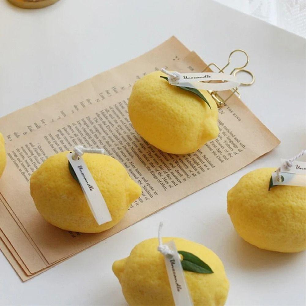

Silicone Lemon Candle Mold Cute Candle Mould Dessert Tool Pudding Mold DIY белый