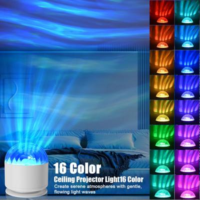 LED Starry Sky Projector Aurora Night Light 16 Colors RGB Remote Crystal Lamp for Home Theater Room Deco USB Plug-in Kids Room