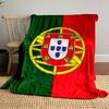 A Red and Green Background with a Yellow Armillary Sphere and a Shield. for All Seasons Blanket Lunch Break Throw Gift
