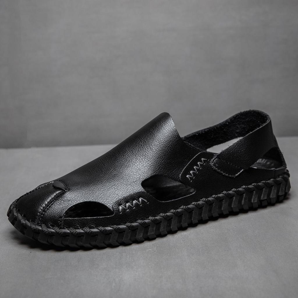 Echtes Leder Herrensandalen Sommer Herrenschuhe Jungen Oberbekleidung Gewickelte Sandalen Herren Strandschuhe