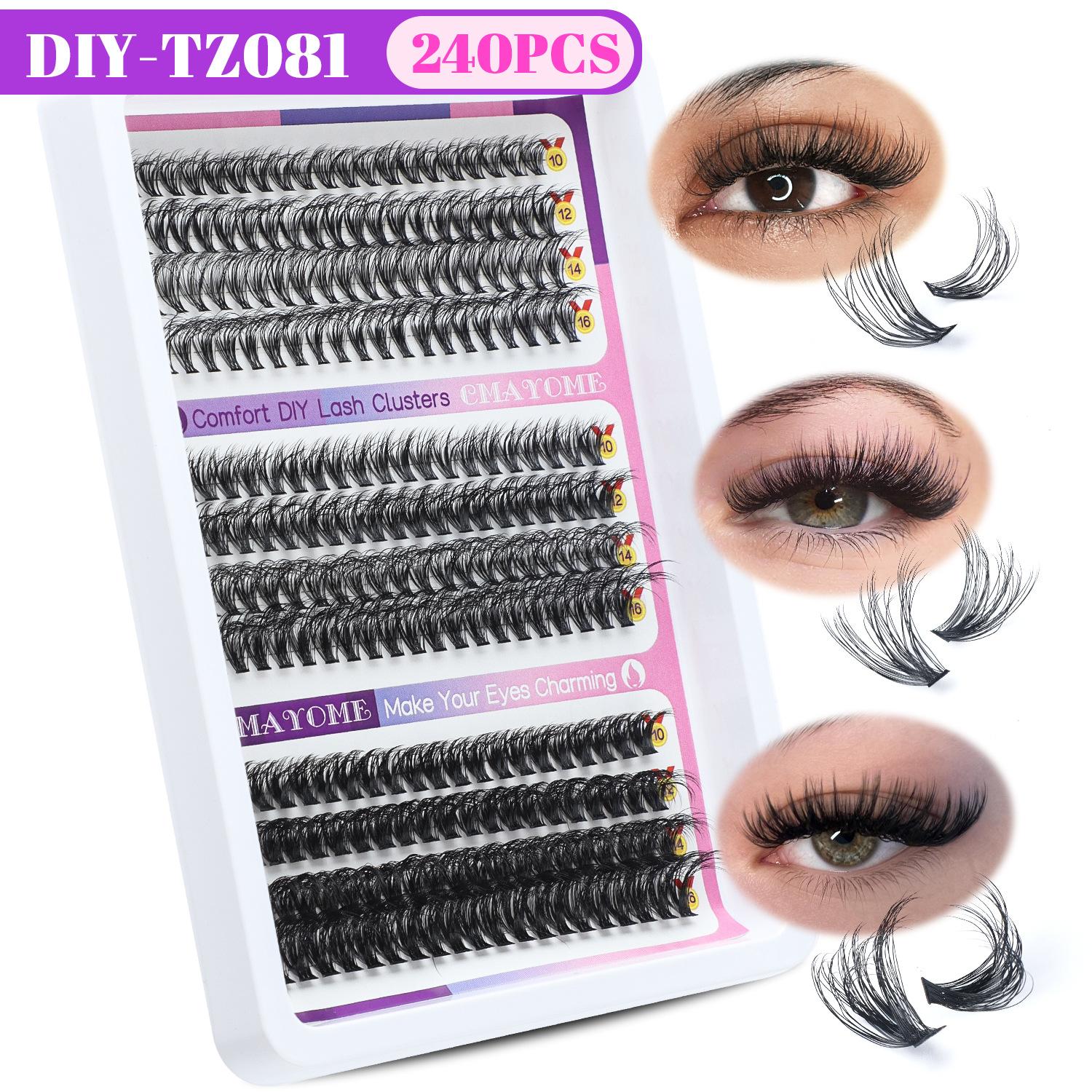 

Dense D-Song Single Cluster False Eyelashes Set 10-16Mm Natural Curl Diy Segmented Eyelashes