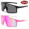 Protective Glasses 2pcs Women Men Large One Piece Sun Glasses Outdoor Cycling Wrap Around Sunglasses Colorful Glasses UV400